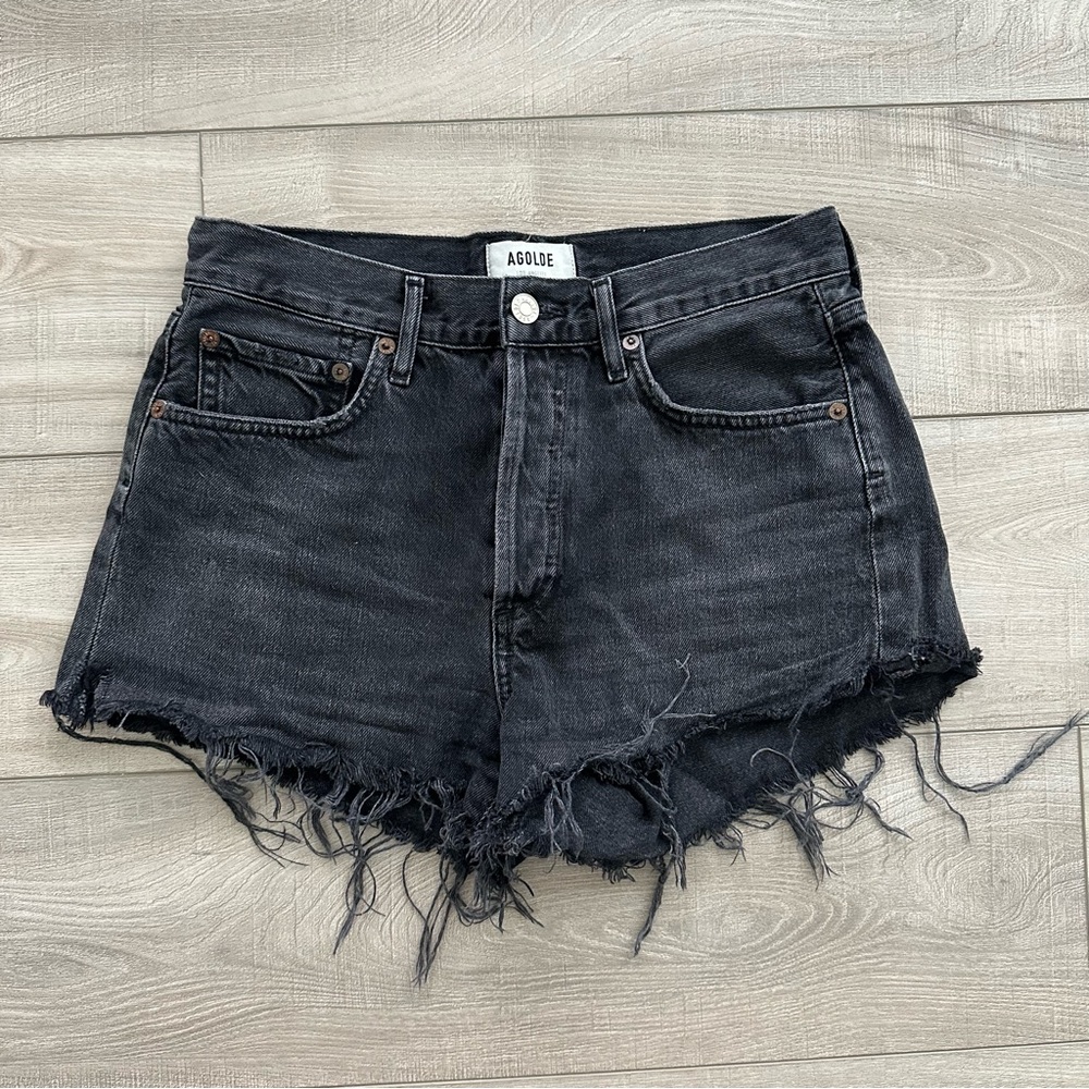 AGOLDE Black Parker Shorts 25
